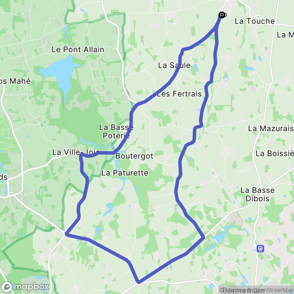 Baguer-Morvan : carte du parcours de randonnée - France