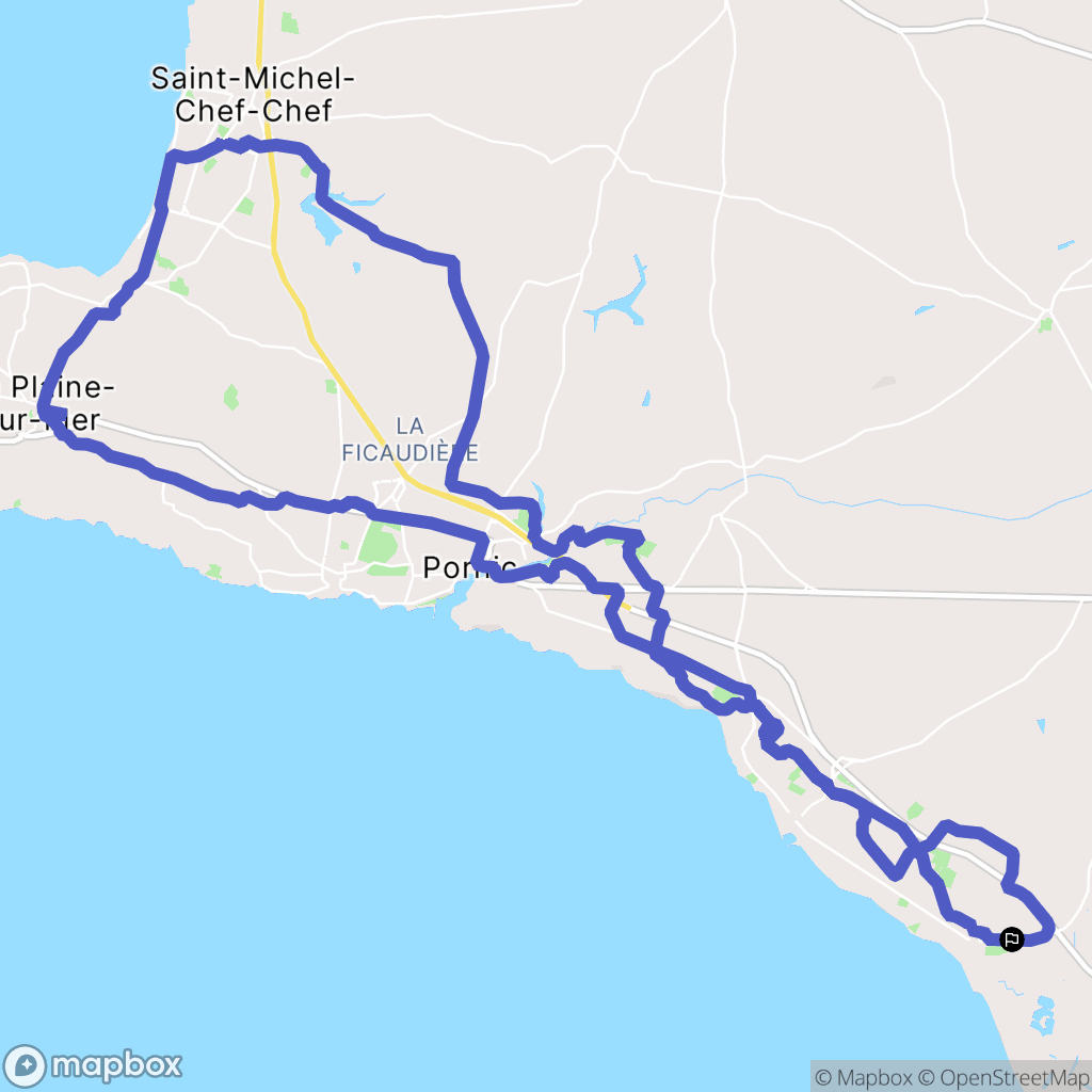 Les Moutiers-en-Retz : carte du parcours de randonnée - France
