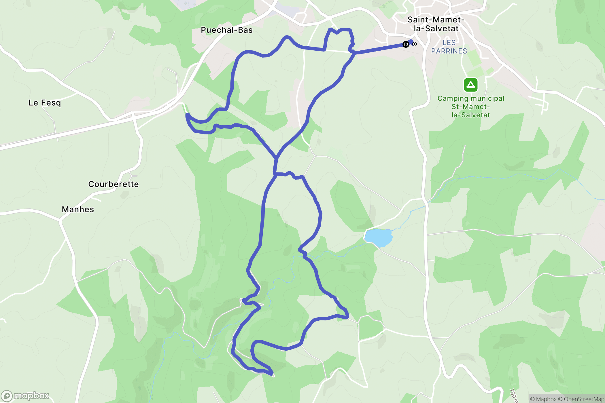 Saint-Mamet-la-Salvetat : carte du parcours de randonnée - France