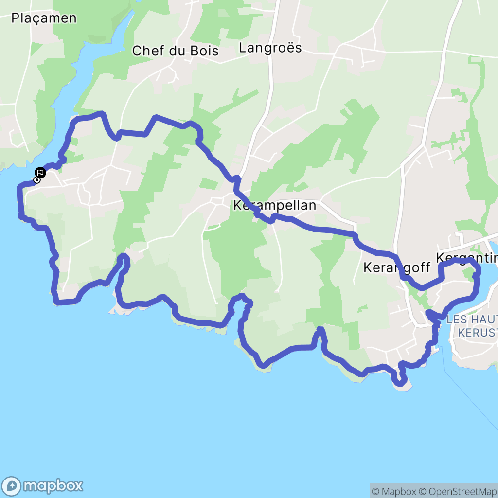 Moëlan-sur-Mer : carte du parcours de randonnée - France