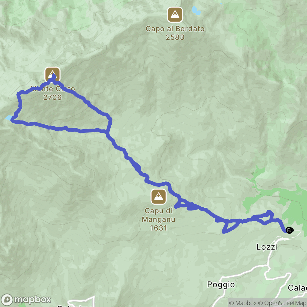 Lozzi : carte du parcours de randonnée - France