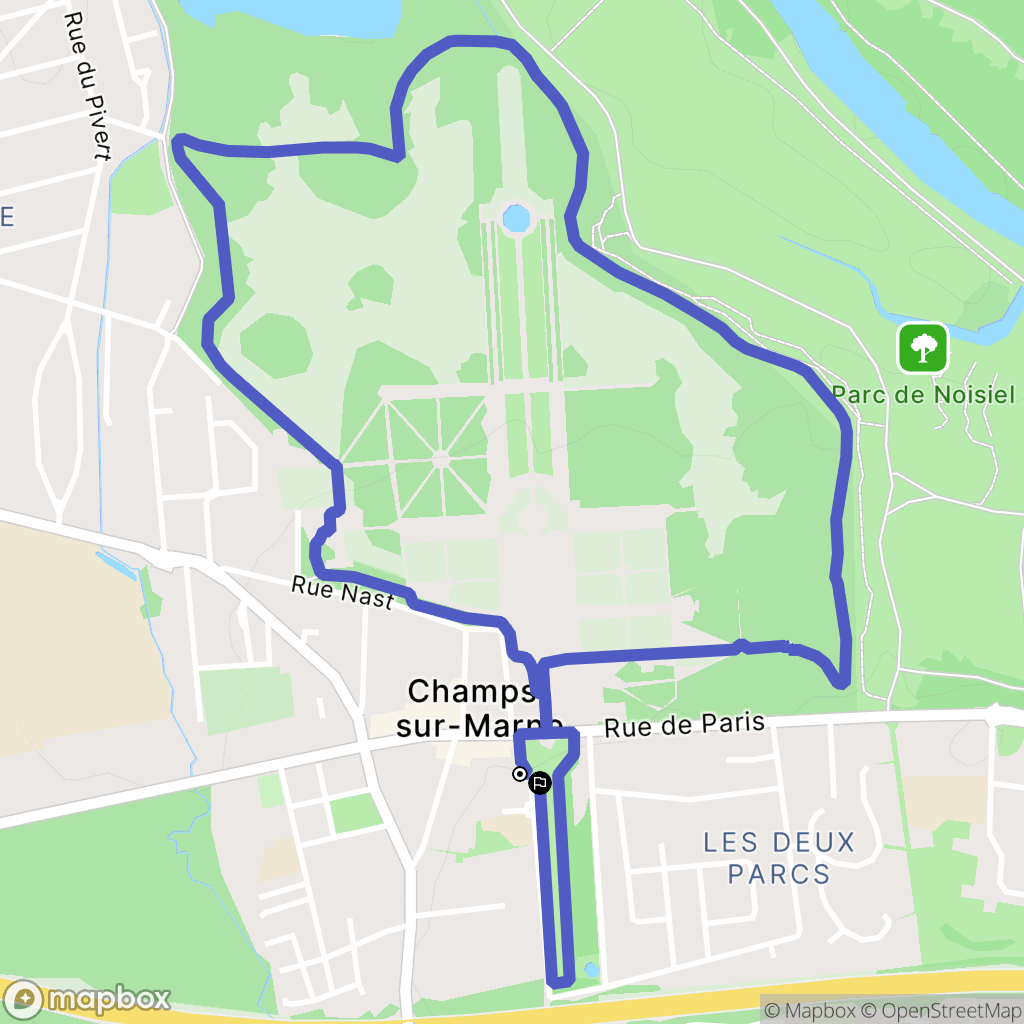 Champs-sur-Marne : carte du parcours de randonnée - France