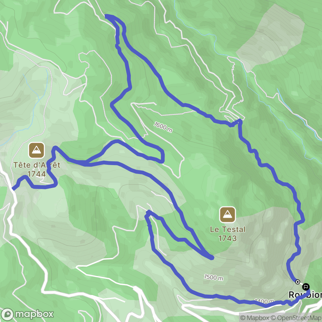 Roubion : carte du parcours de randonnée - France