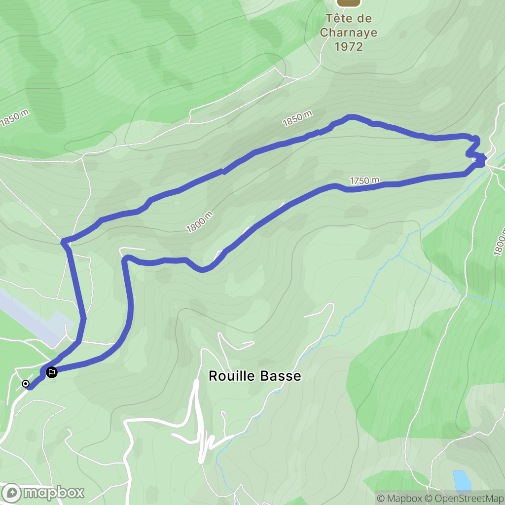 Péone : carte du parcours de randonnée - France