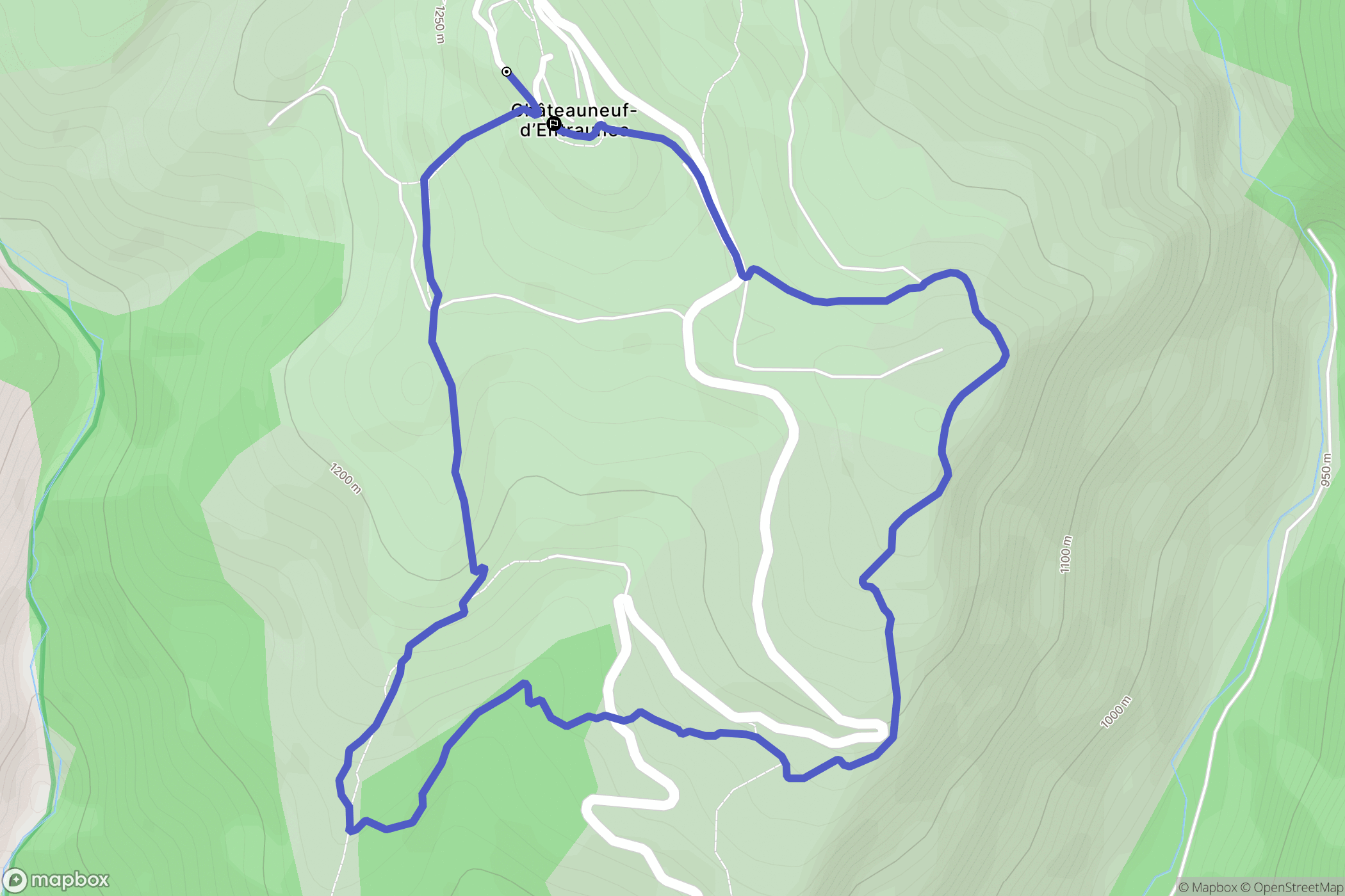 Châteauneuf-d'Entraunes : carte du parcours de randonnée - France