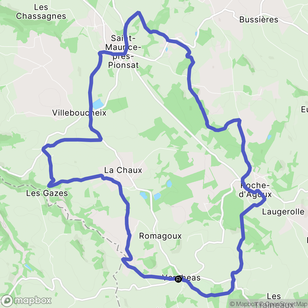 Vergheas : carte du parcours de randonnée - France