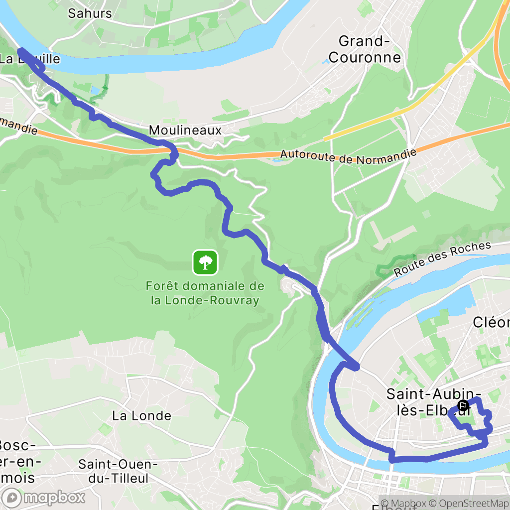 Saint-Aubin-lès-Elbeuf : carte du parcours de randonnée - France