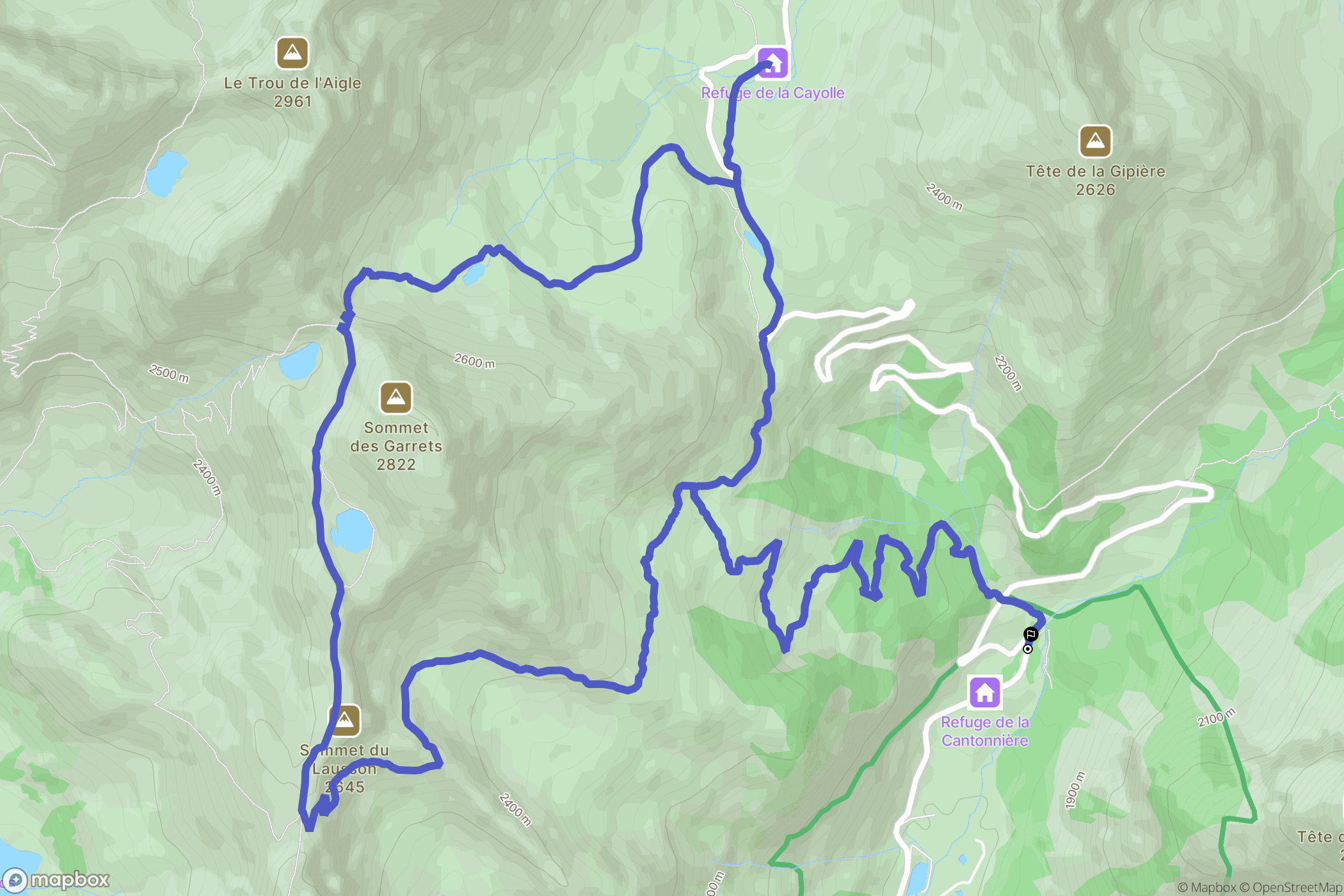 Entraunes : carte du parcours de randonnée - France