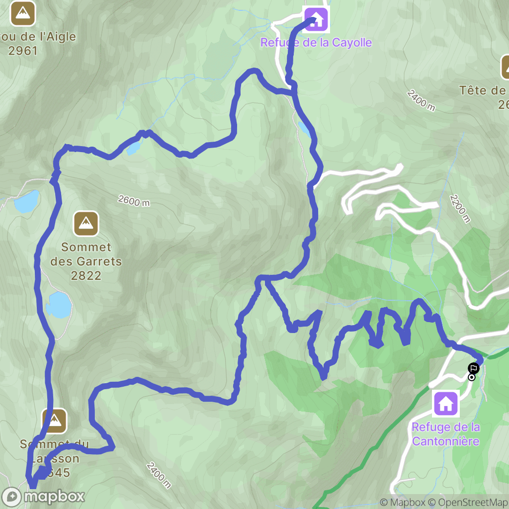 Entraunes : carte du parcours de randonnée - France