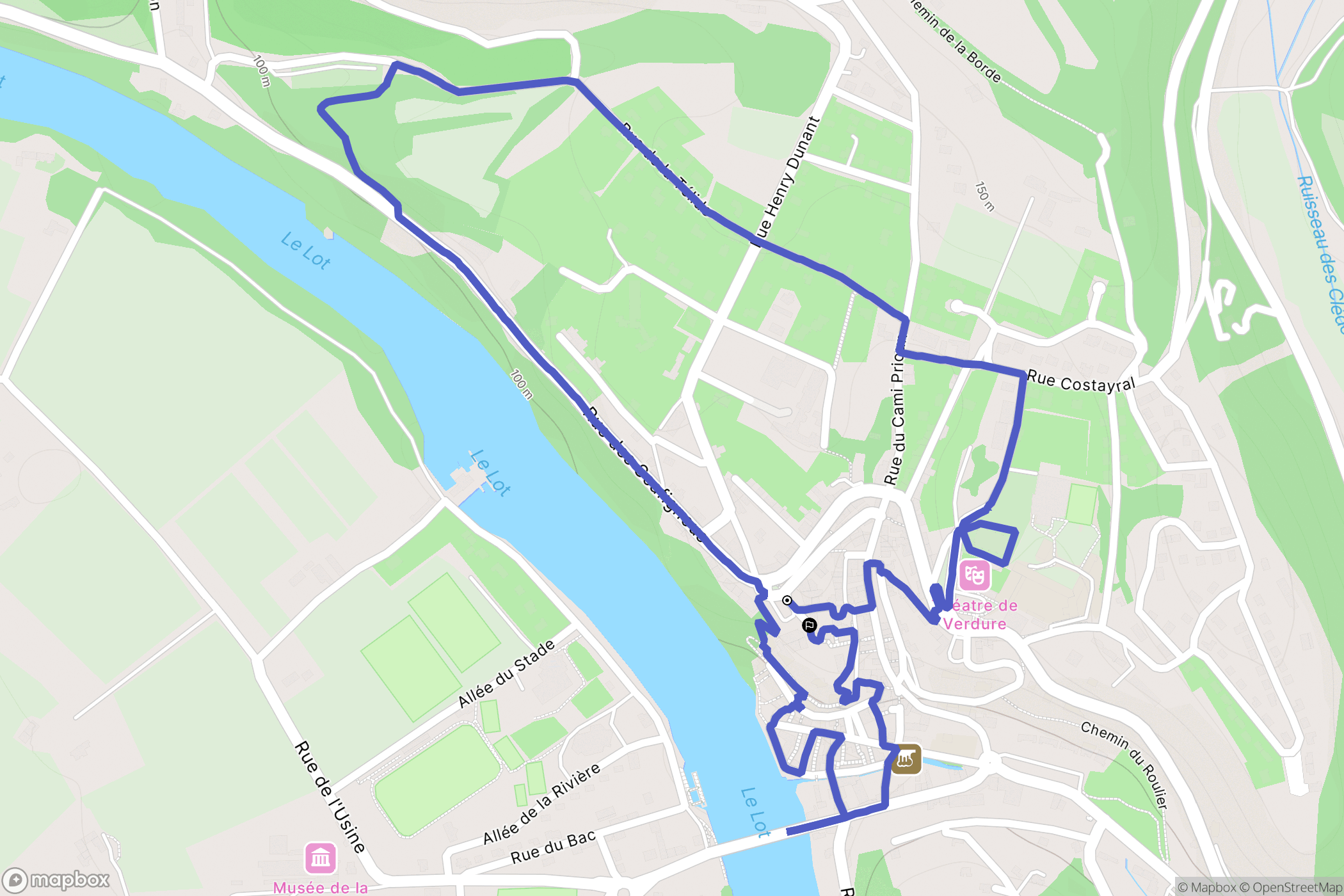 Puy-l'Évêque : carte du parcours de randonnée - France