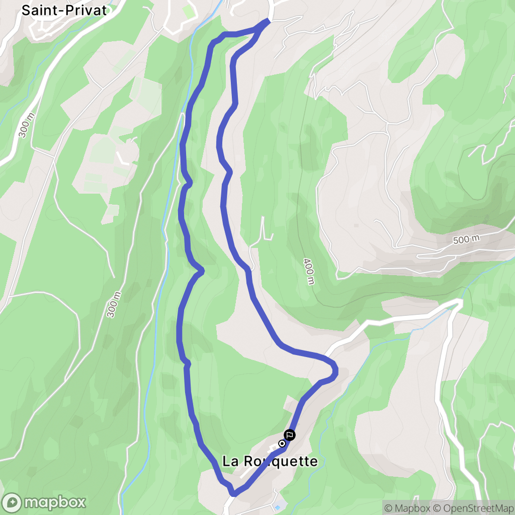 Saint-Privat : carte du parcours de randonnée - France