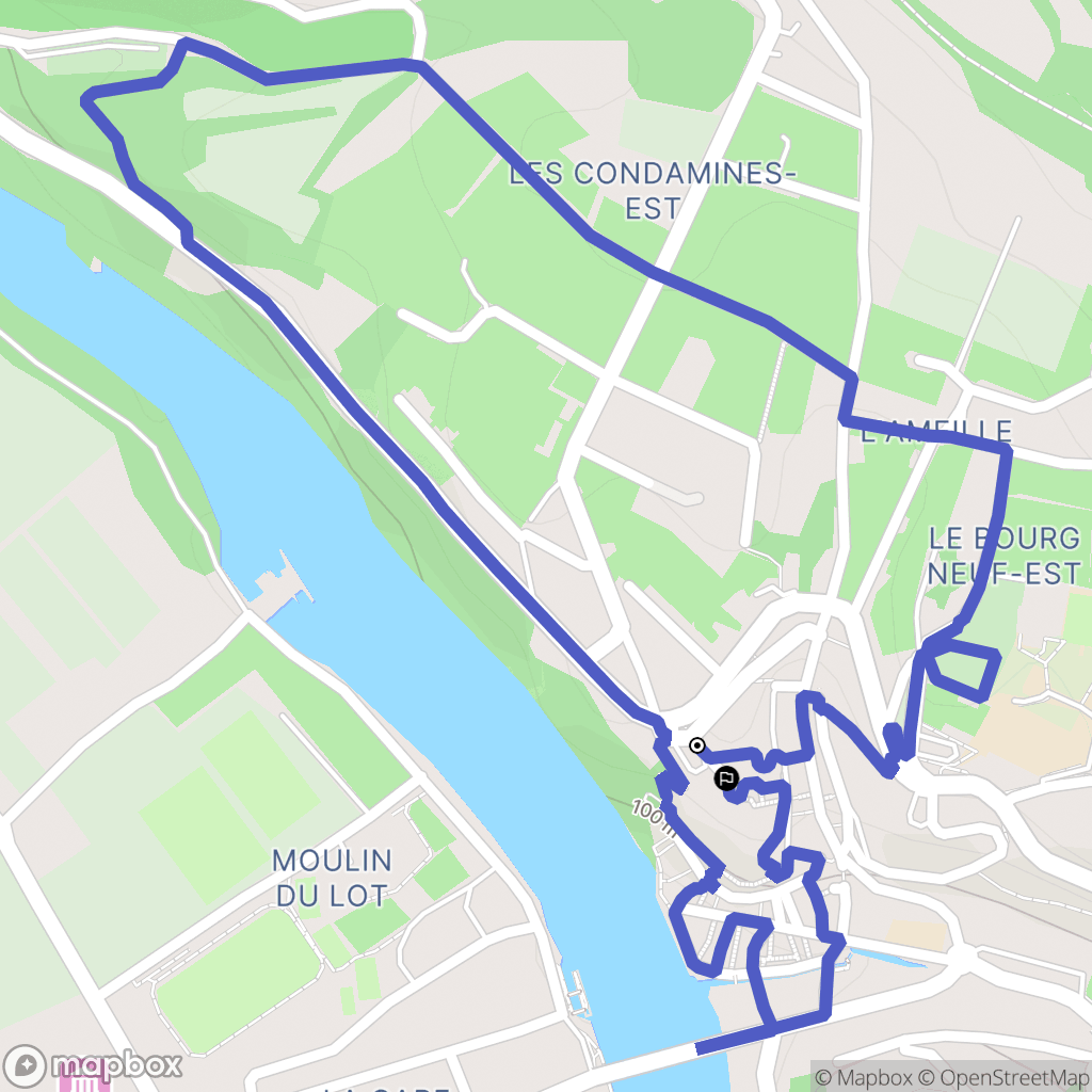 Puy-l'Évêque : carte du parcours de randonnée - France