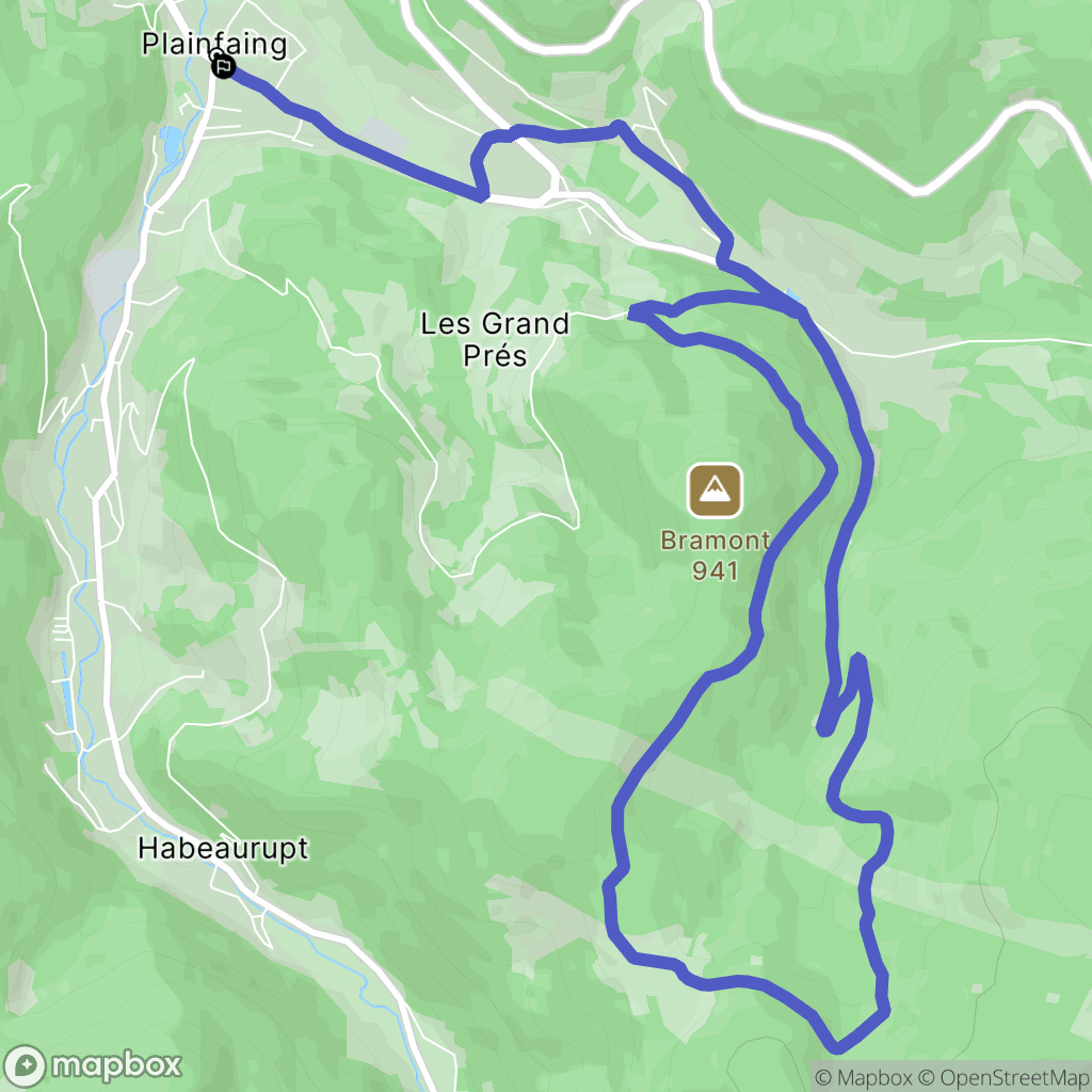Plainfaing : carte du parcours de randonnée - France