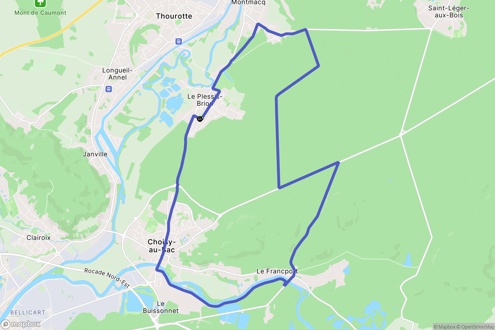 Le Plessis-Brion : carte du parcours de randonnée - France