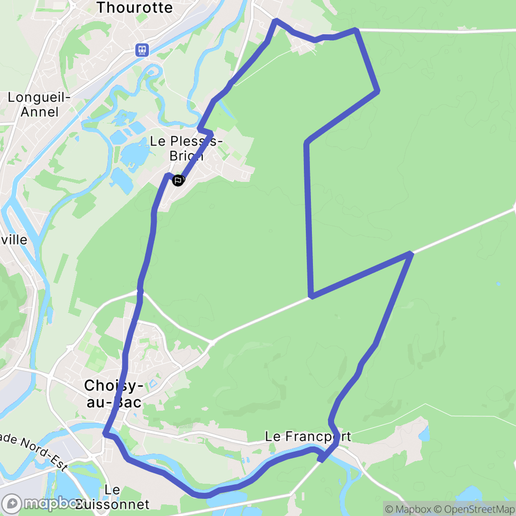 Le Plessis-Brion : carte du parcours de randonnée - France