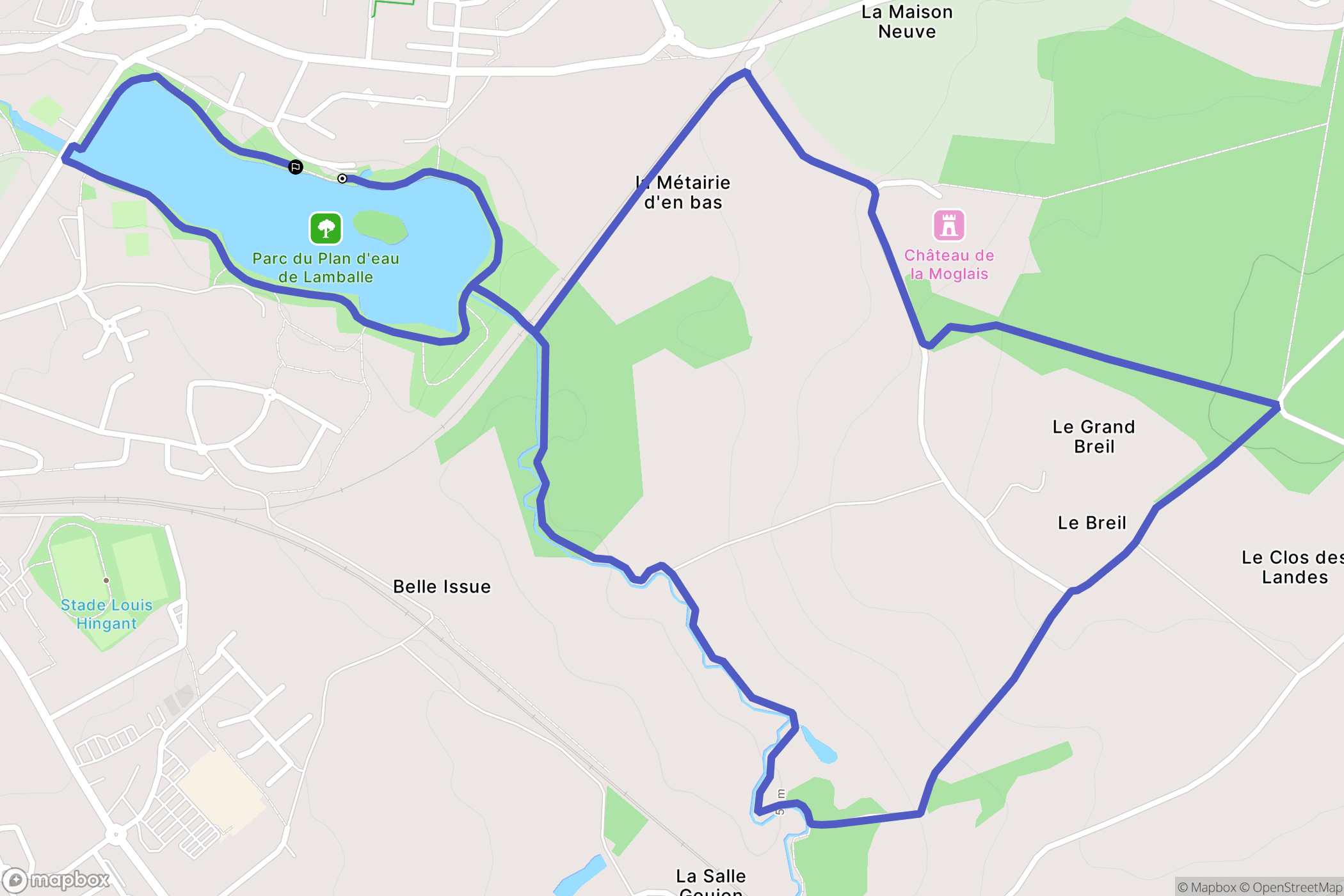 Lamballe-Armor : carte du parcours de randonnée - France