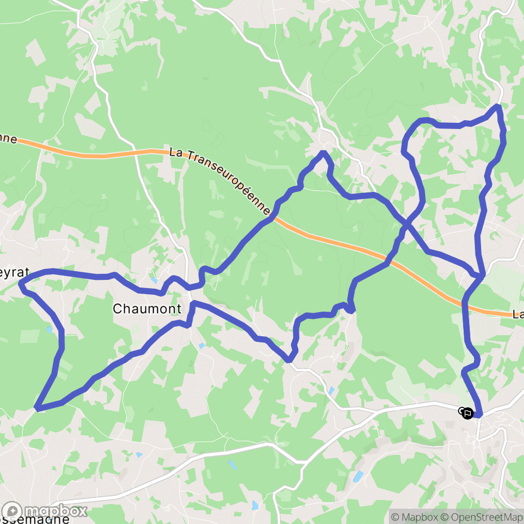 Thenon : carte du parcours de randonnée - France