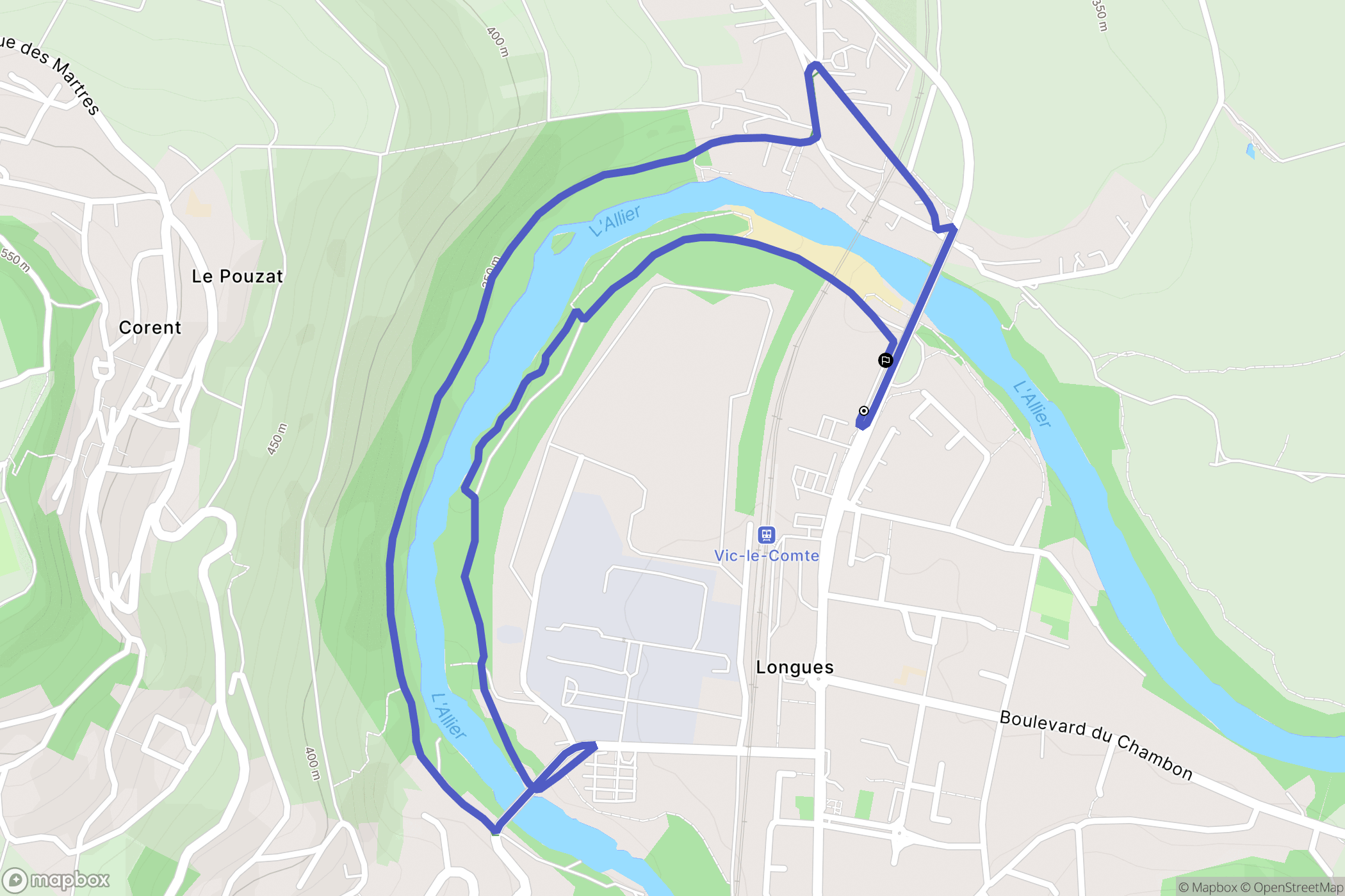 Vic-le-Comte : carte du parcours de randonnée - France