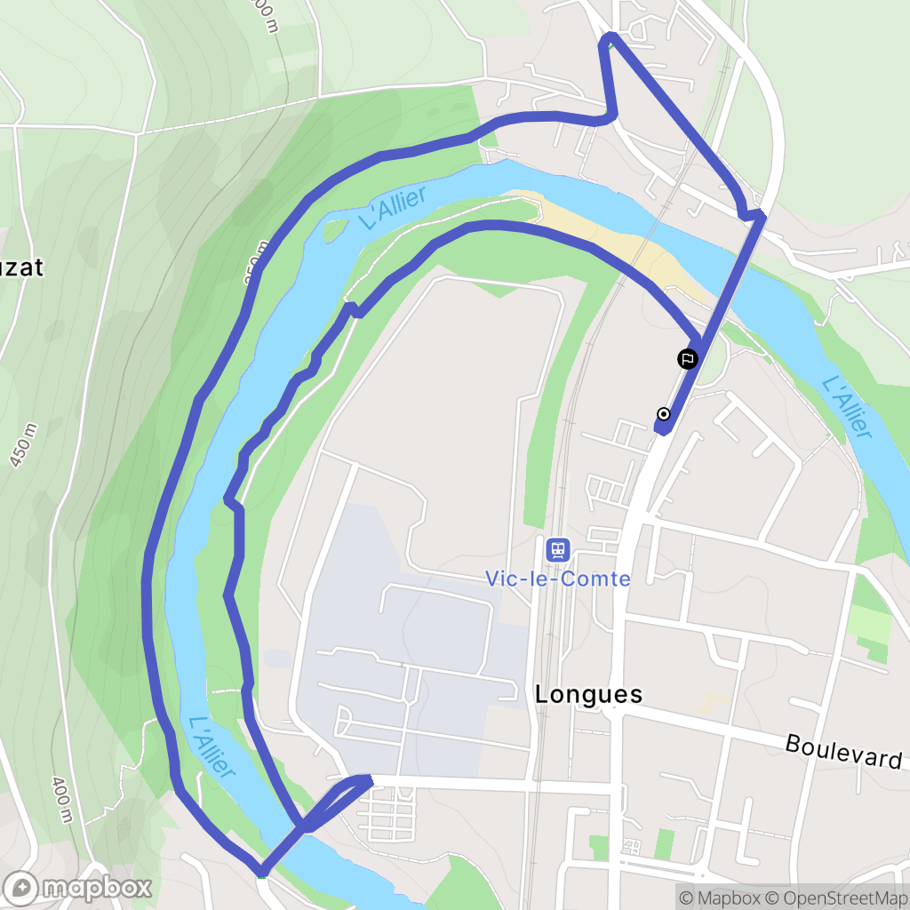 Vic-le-Comte : carte du parcours de randonnée - France