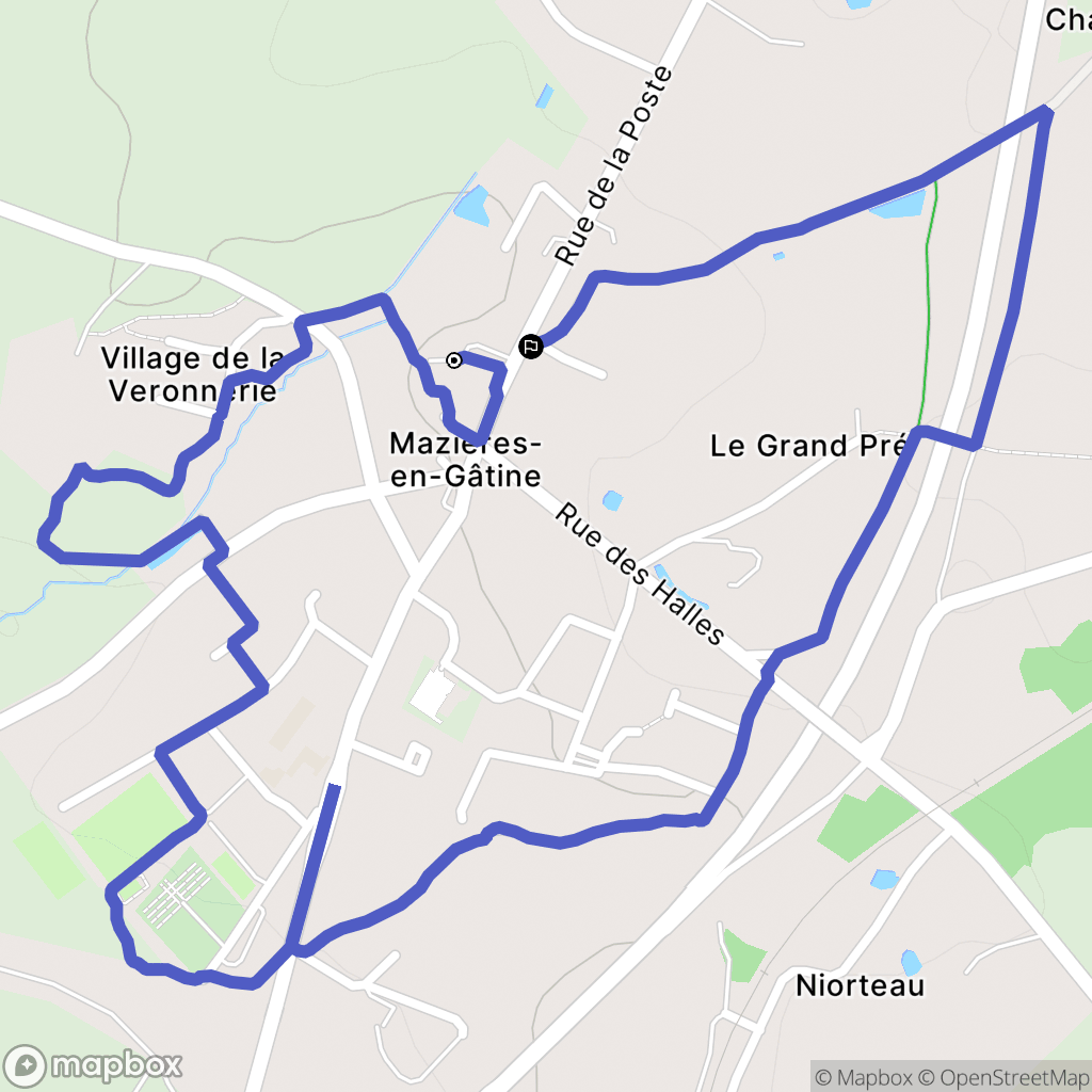 Mazières-en-Gâtine : carte du parcours de randonnée - France