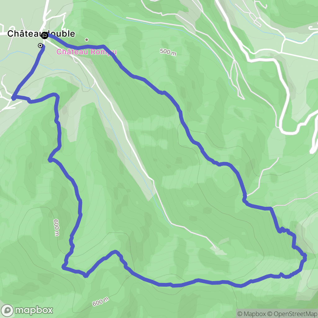 Châteaudouble : carte du parcours de randonnée - France