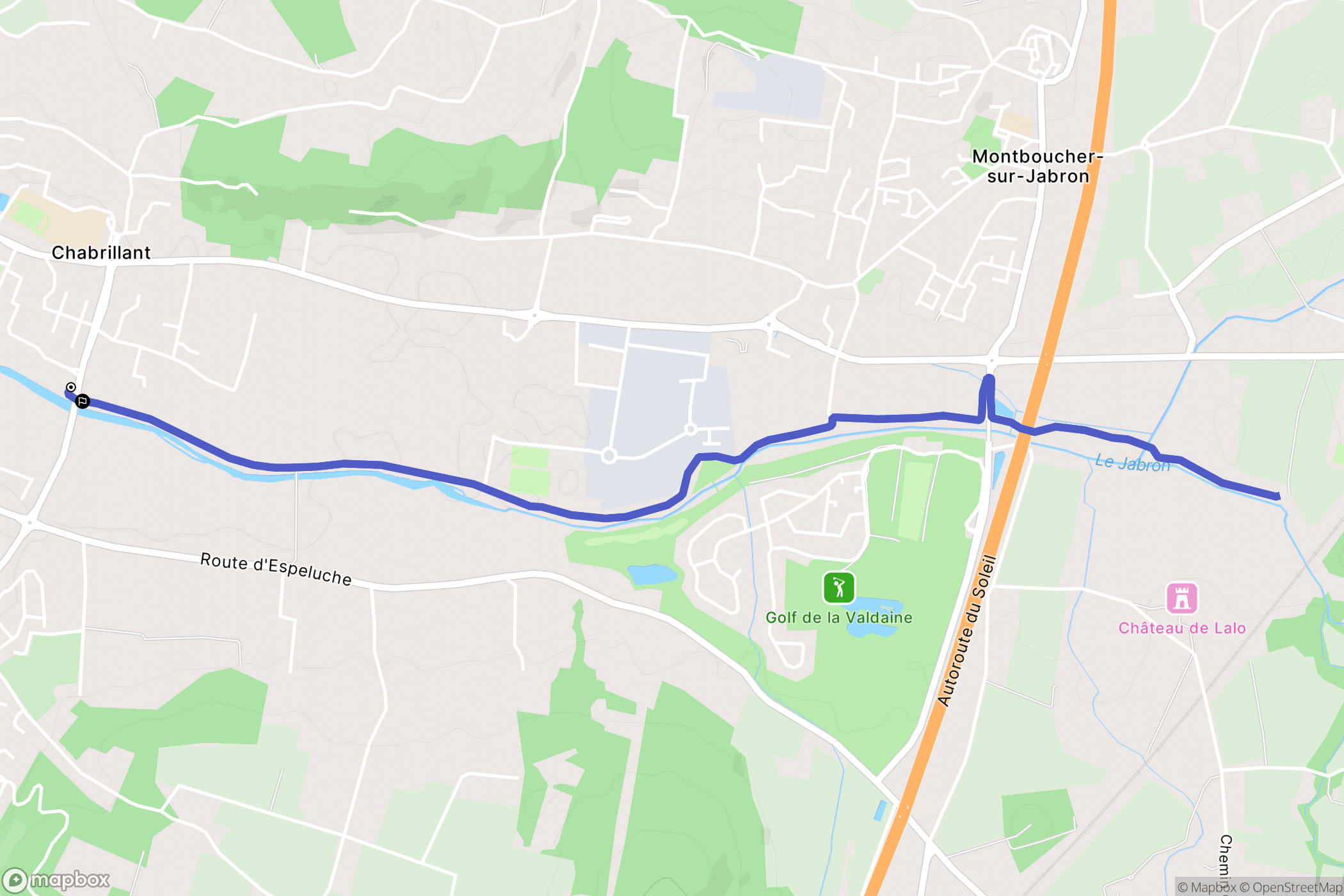 Montélimar : carte du parcours de randonnée - France