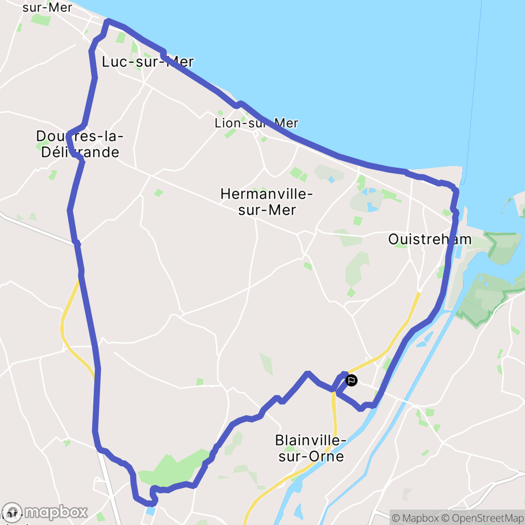 Bénouville : carte du parcours de randonnée - France