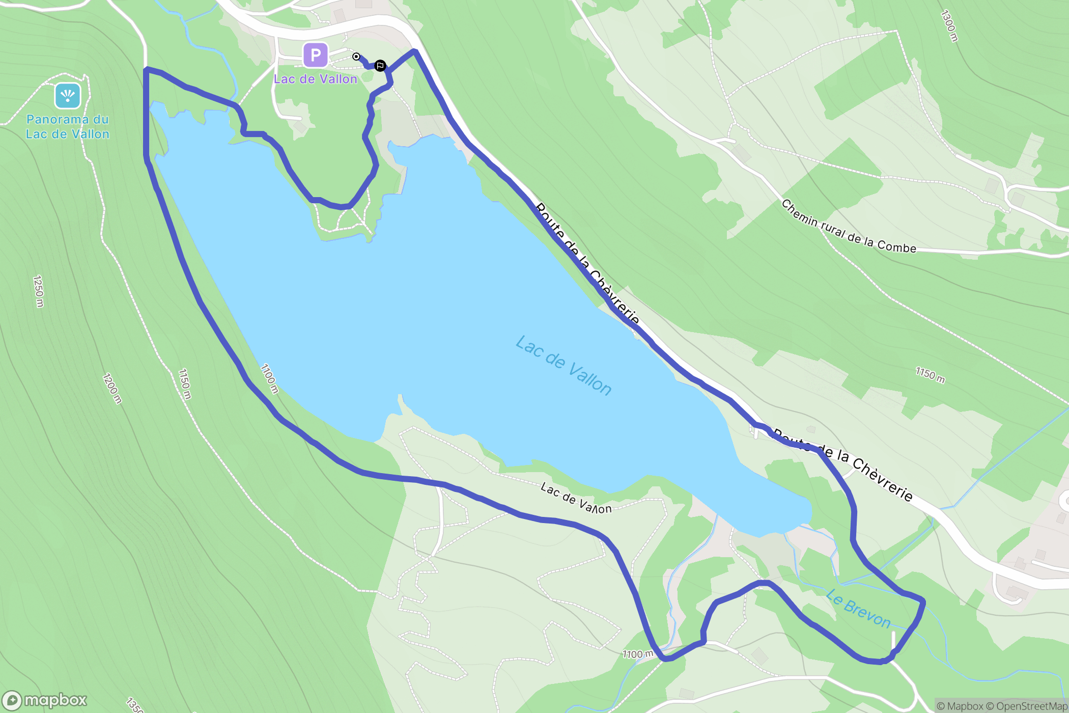 Bellevaux : carte du parcours de randonnée - France