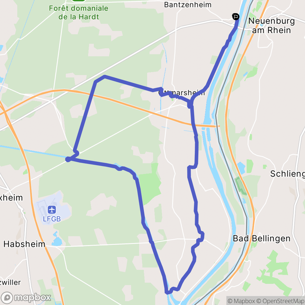 Chalampé : carte du parcours de randonnée - France