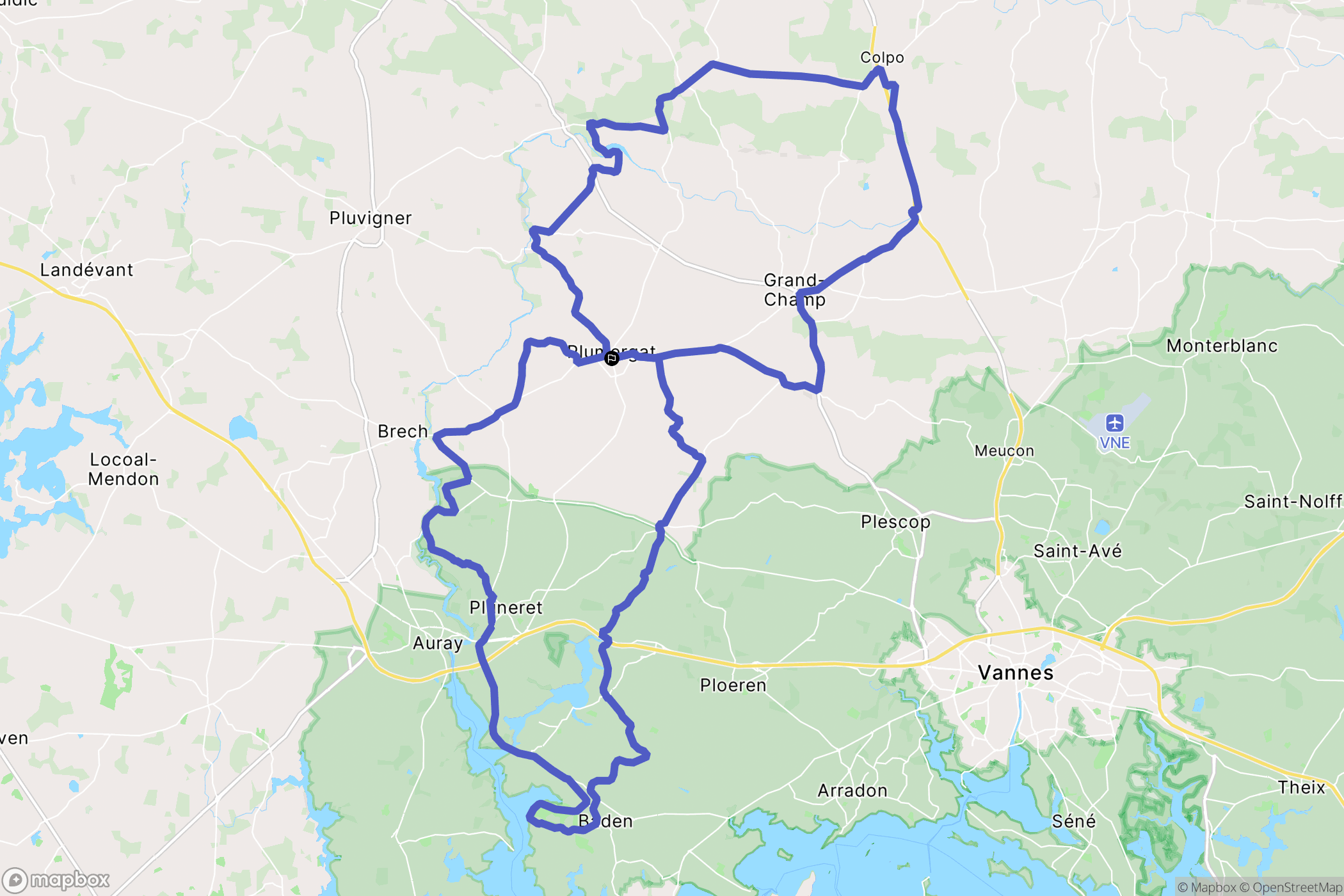 Plumergat : carte du parcours de randonnée - France