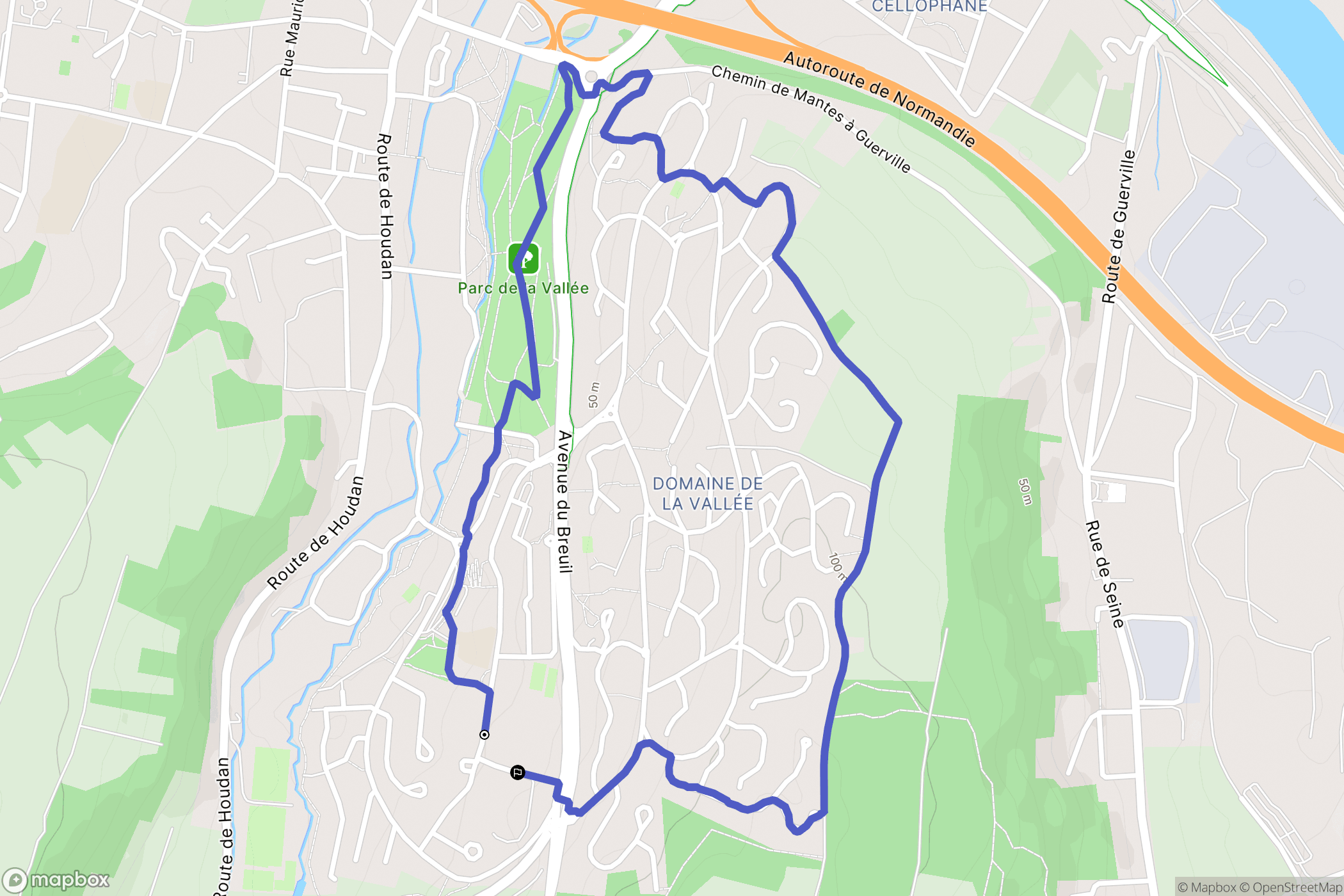 Mantes-la-Ville : carte du parcours de randonnée - France