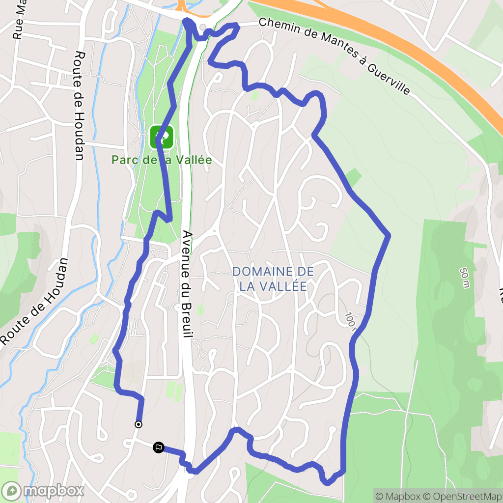 Mantes-la-Ville : carte du parcours de randonnée - France