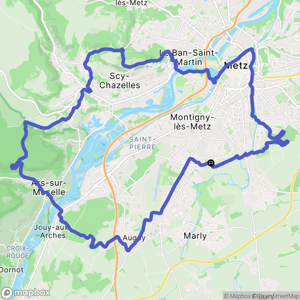 Montigny-lès-Metz : carte du parcours de randonnée - France
