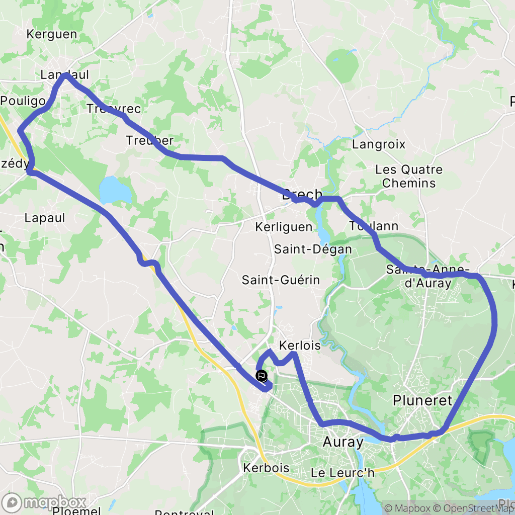 Brech : carte du parcours de randonnée - France