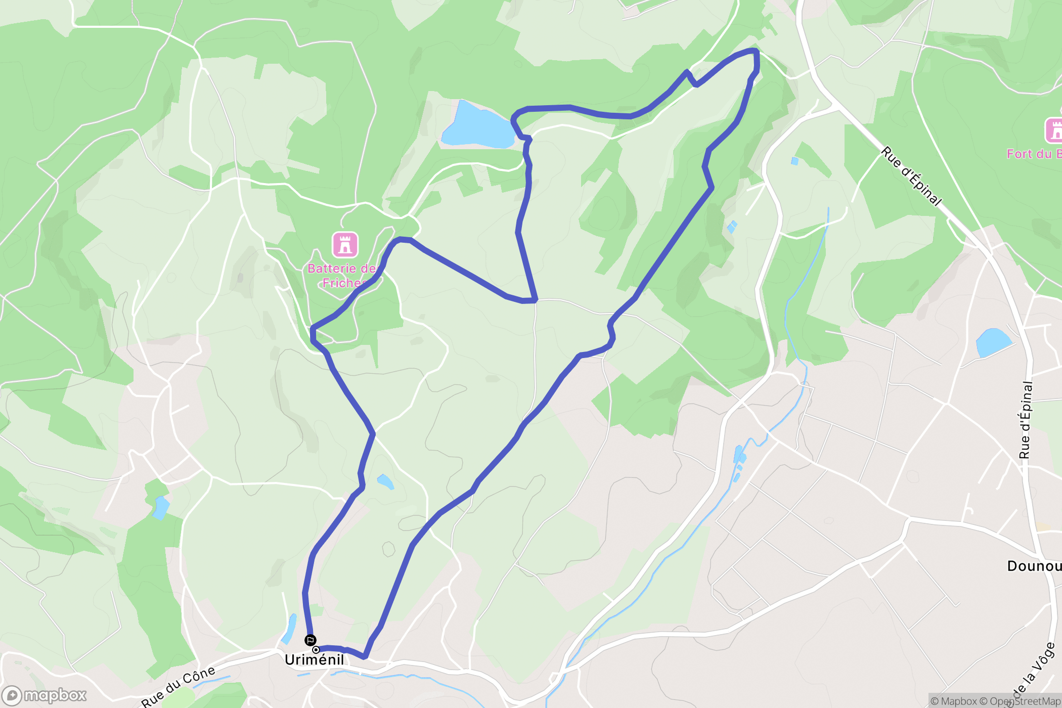 Uriménil : carte du parcours de randonnée - France