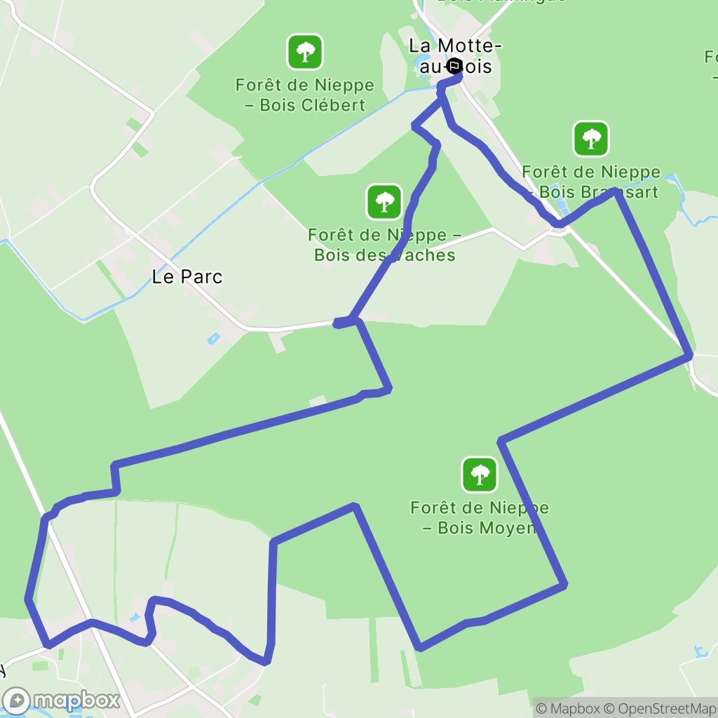 Morbecque : carte du parcours de randonnée - France