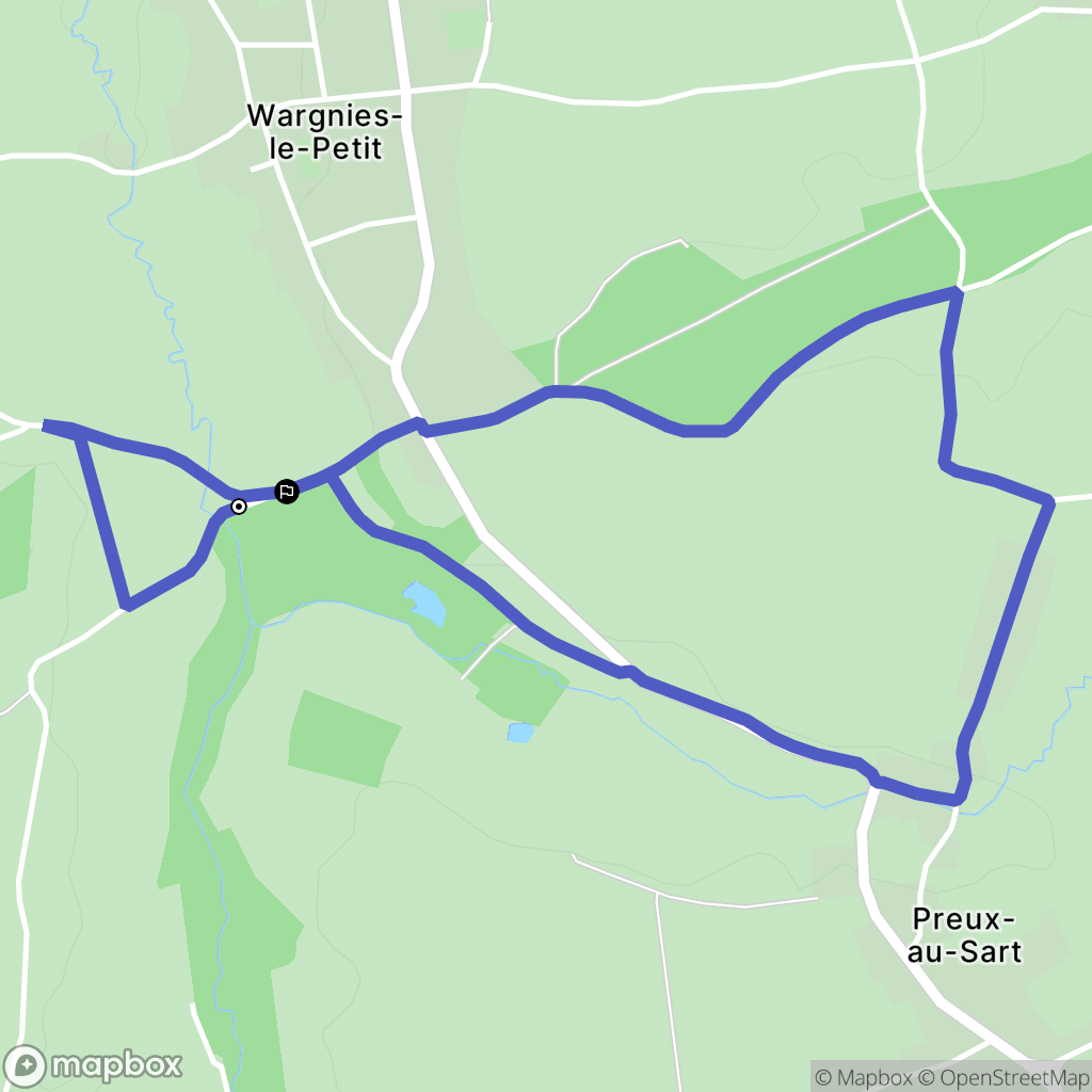 Preux-au-Sart : carte du parcours de randonnée - France