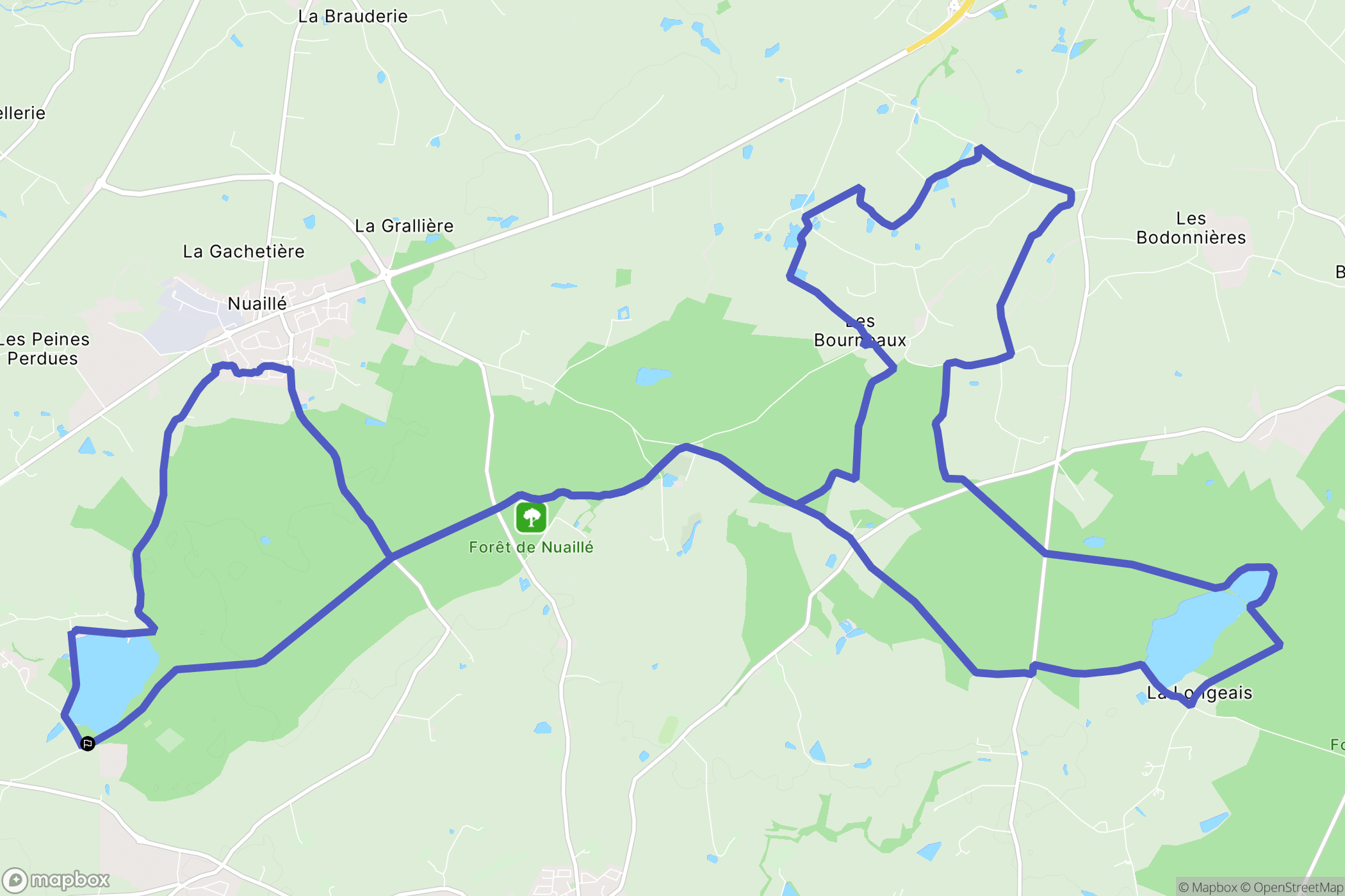 Cholet : carte du parcours de randonnée - France