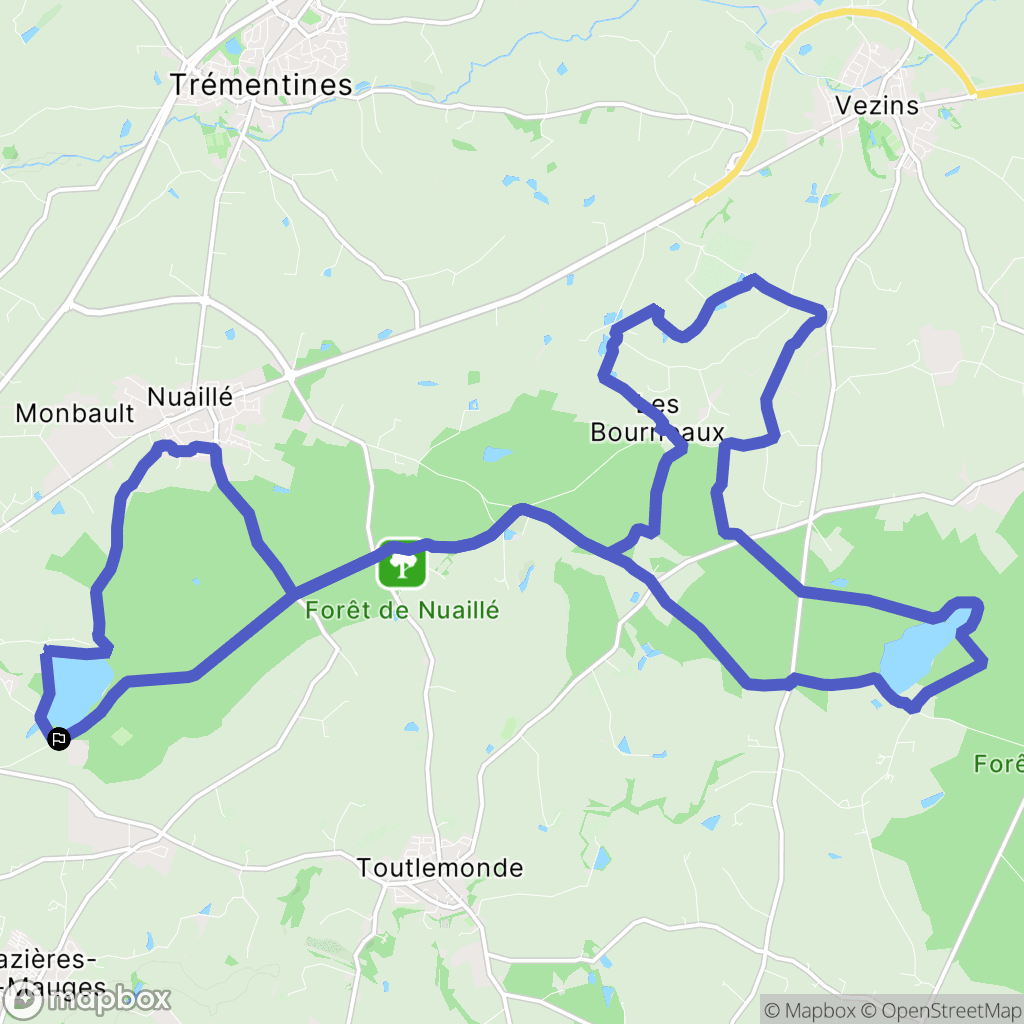 Cholet : carte du parcours de randonnée - France