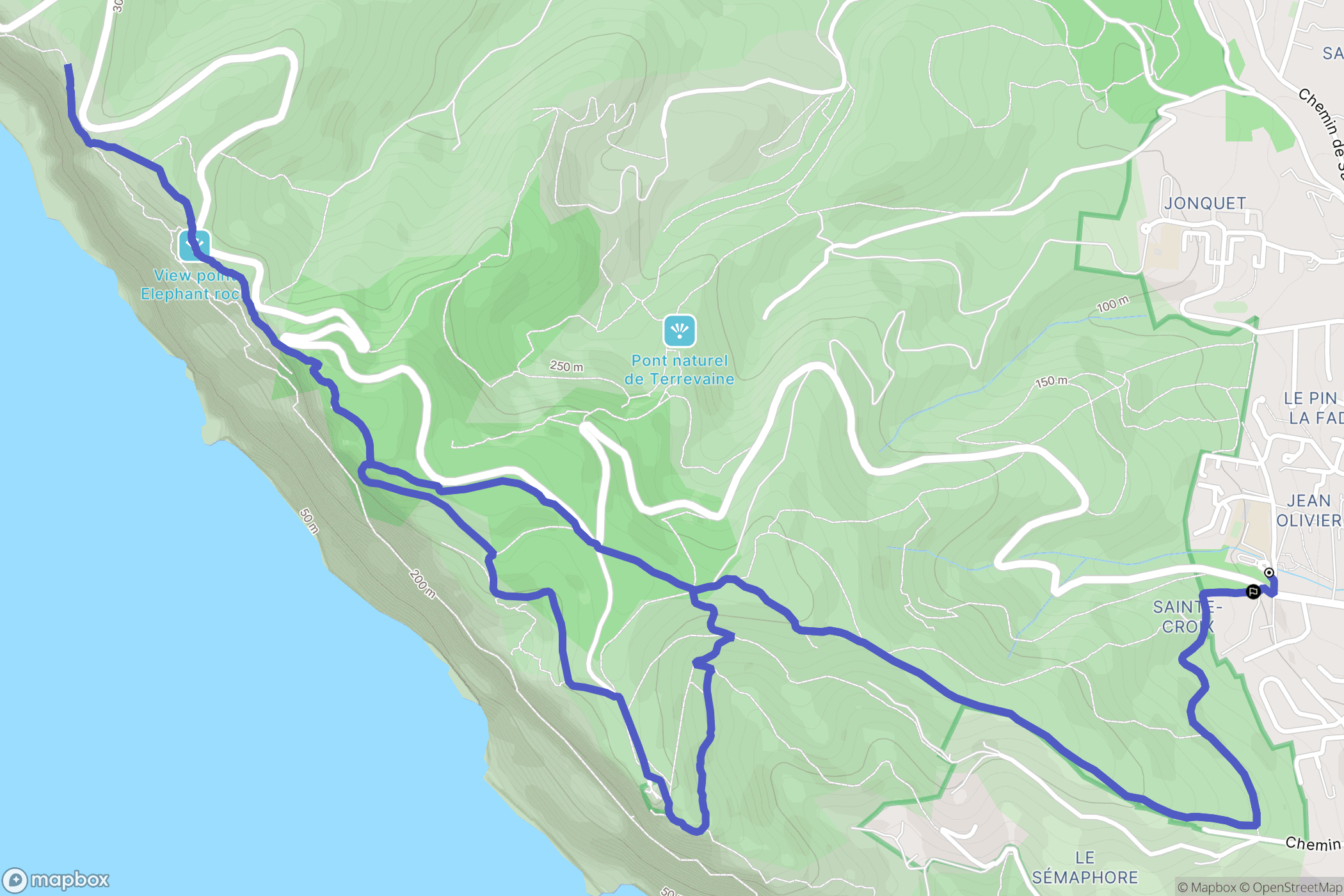 La Ciotat : carte du parcours de randonnée - France