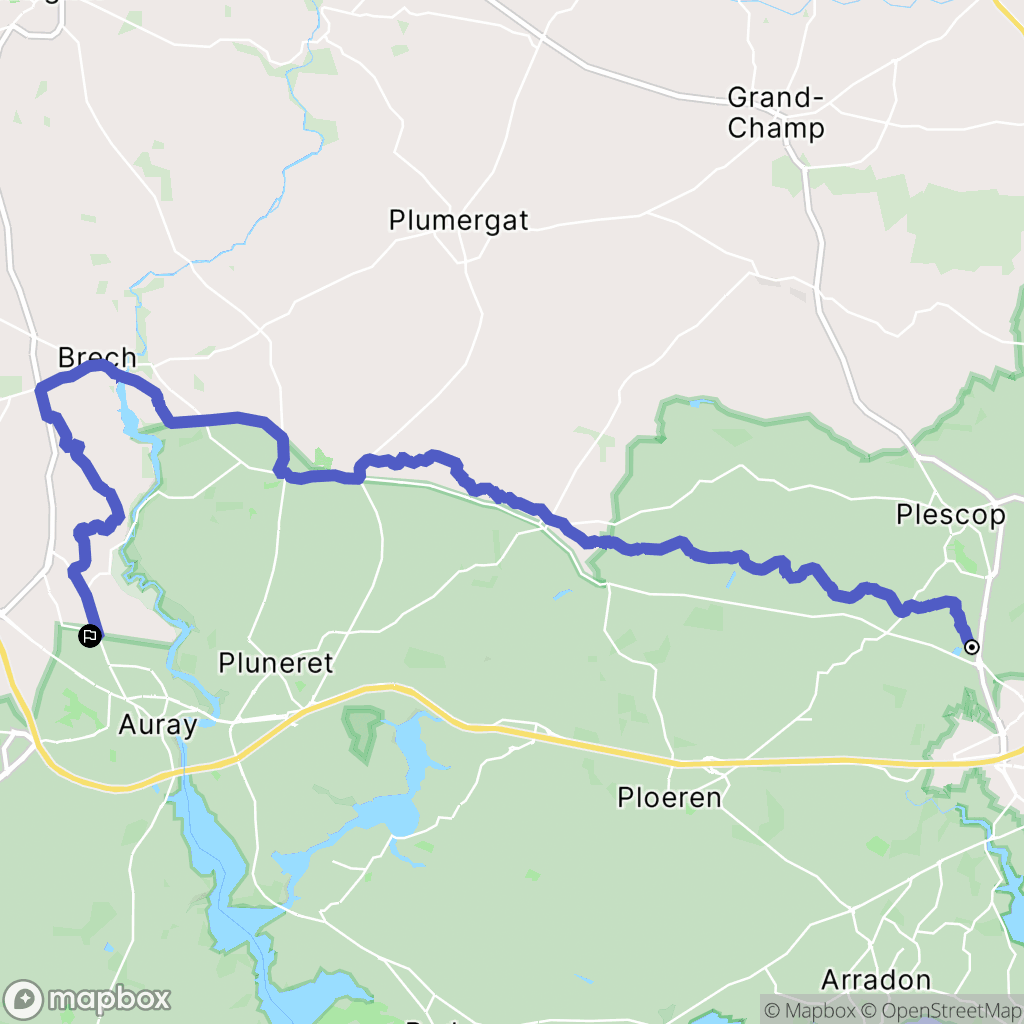 Plescop : carte du parcours de randonnée - France