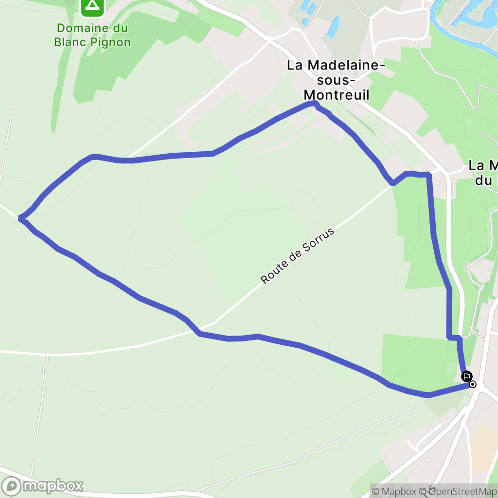La Madelaine-sous-Montreuil : carte du parcours de randonnée - France