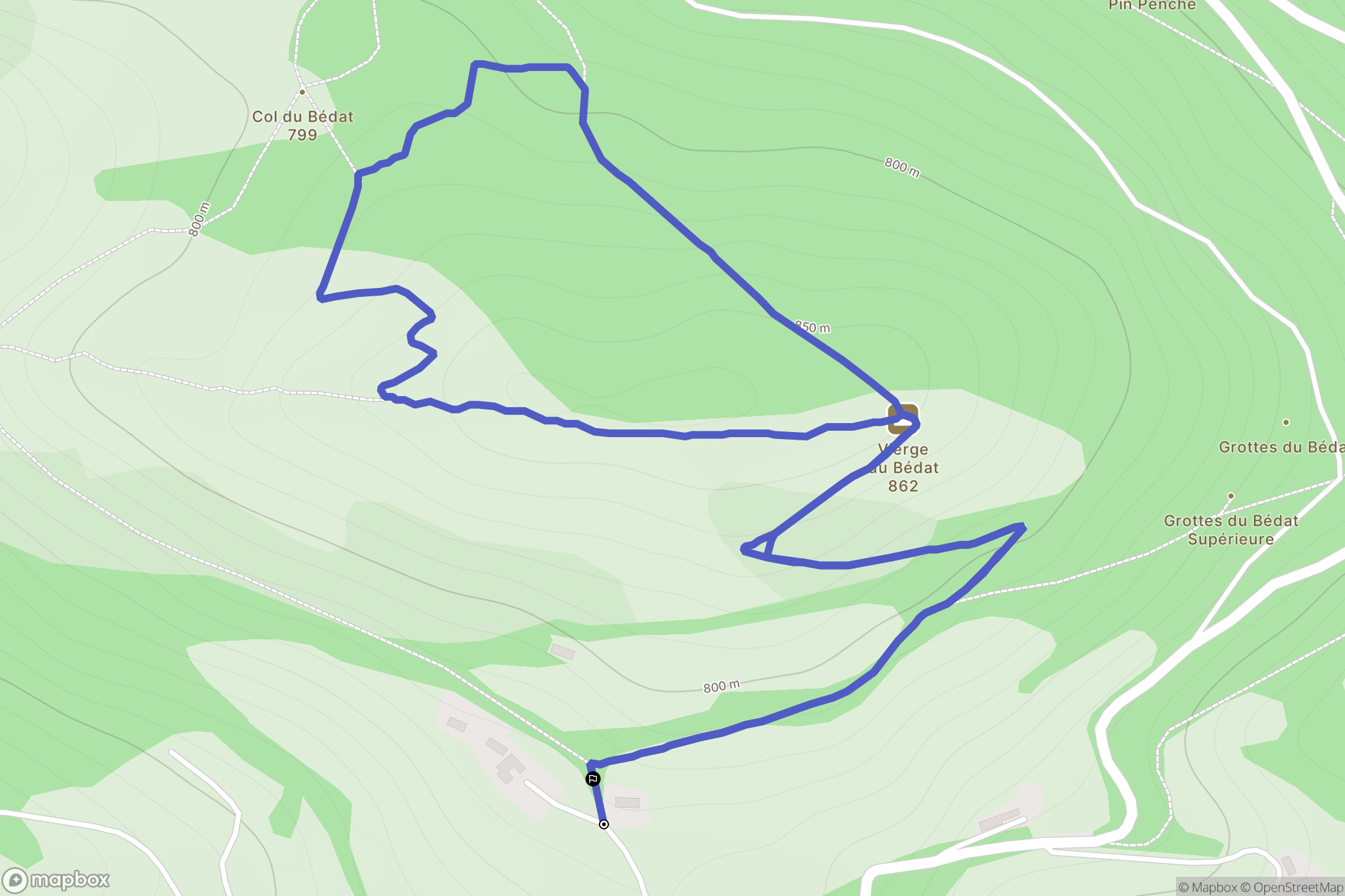 Bagnères-de-Bigorre : carte du parcours de randonnée - France