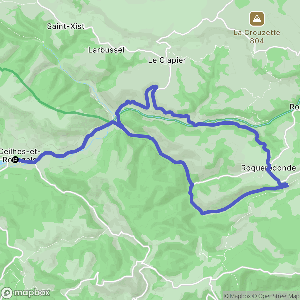 Ceilhes-et-Rocozels : carte du parcours de randonnée - France