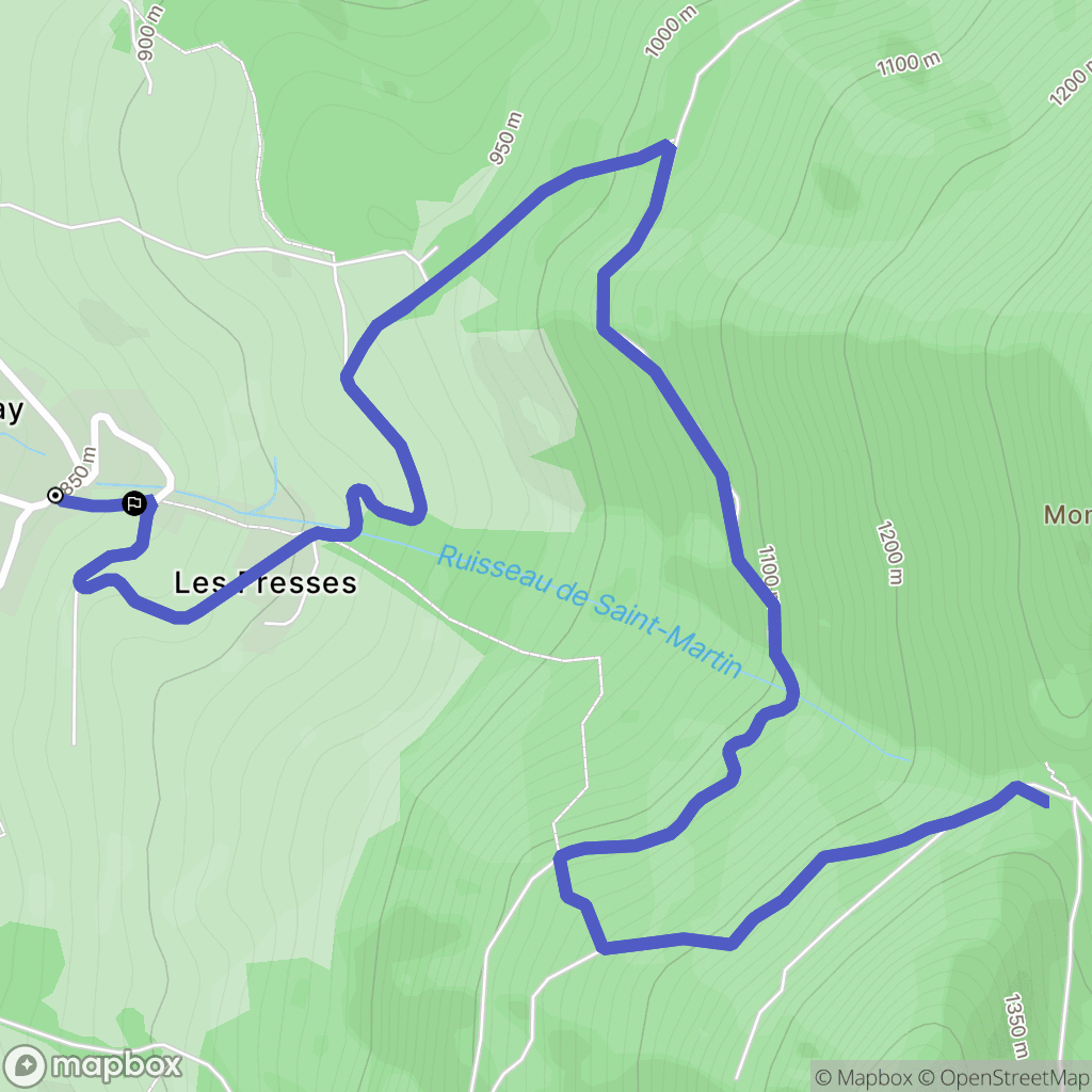 La Motte-en-Bauges : carte du parcours de randonnée - France
