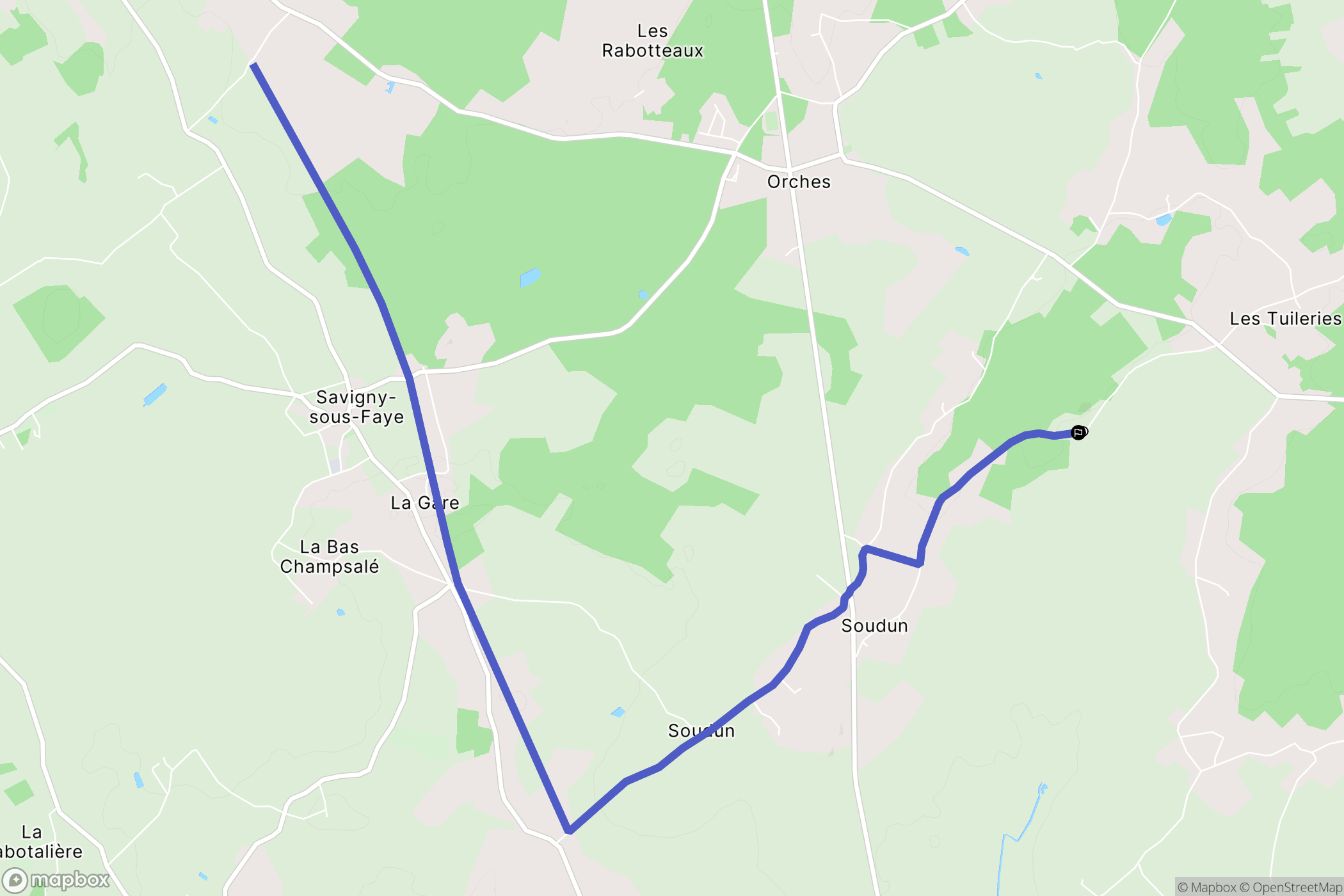 Orches : carte du parcours de randonnée - France