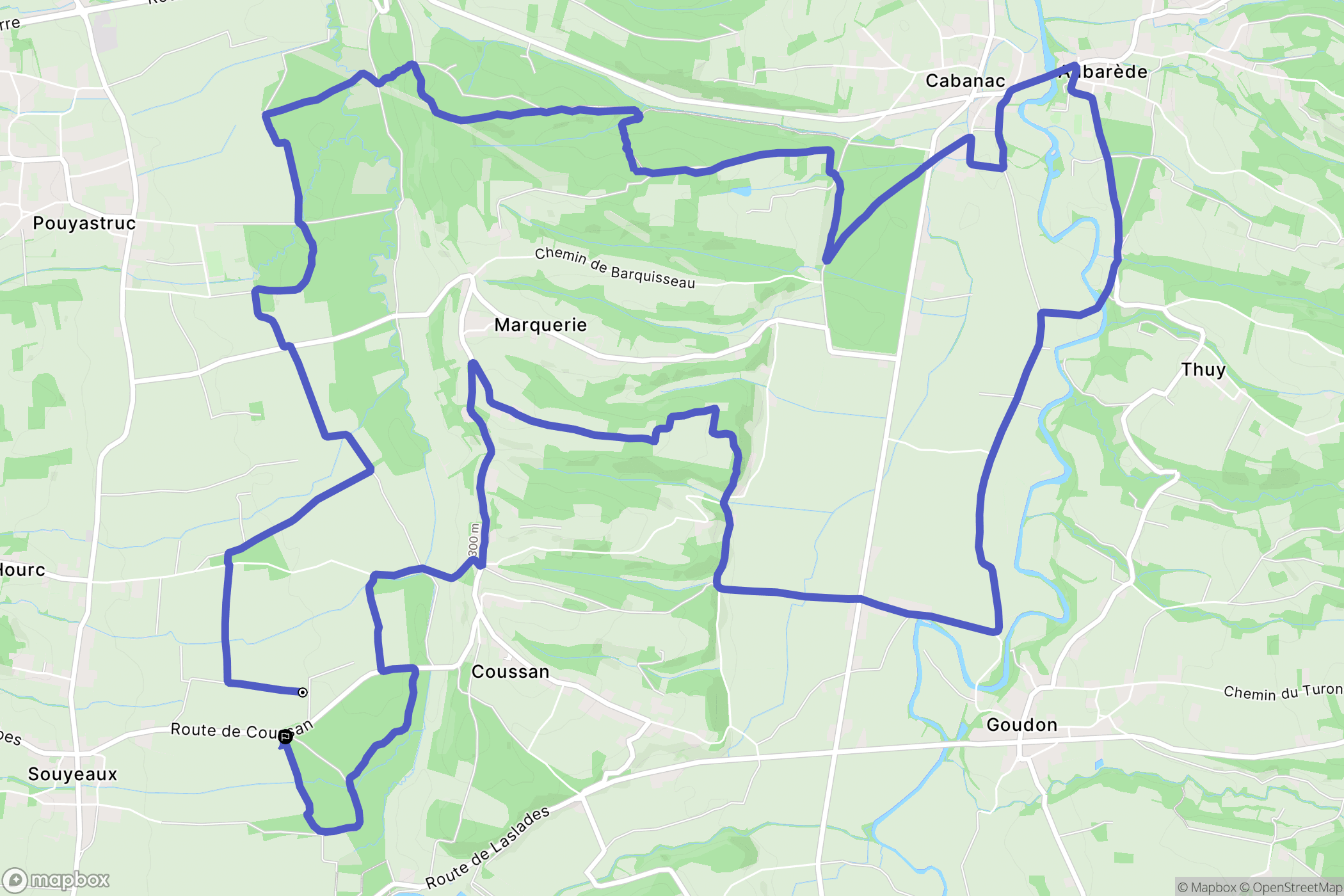 Souyeaux : carte du parcours de randonnée - France