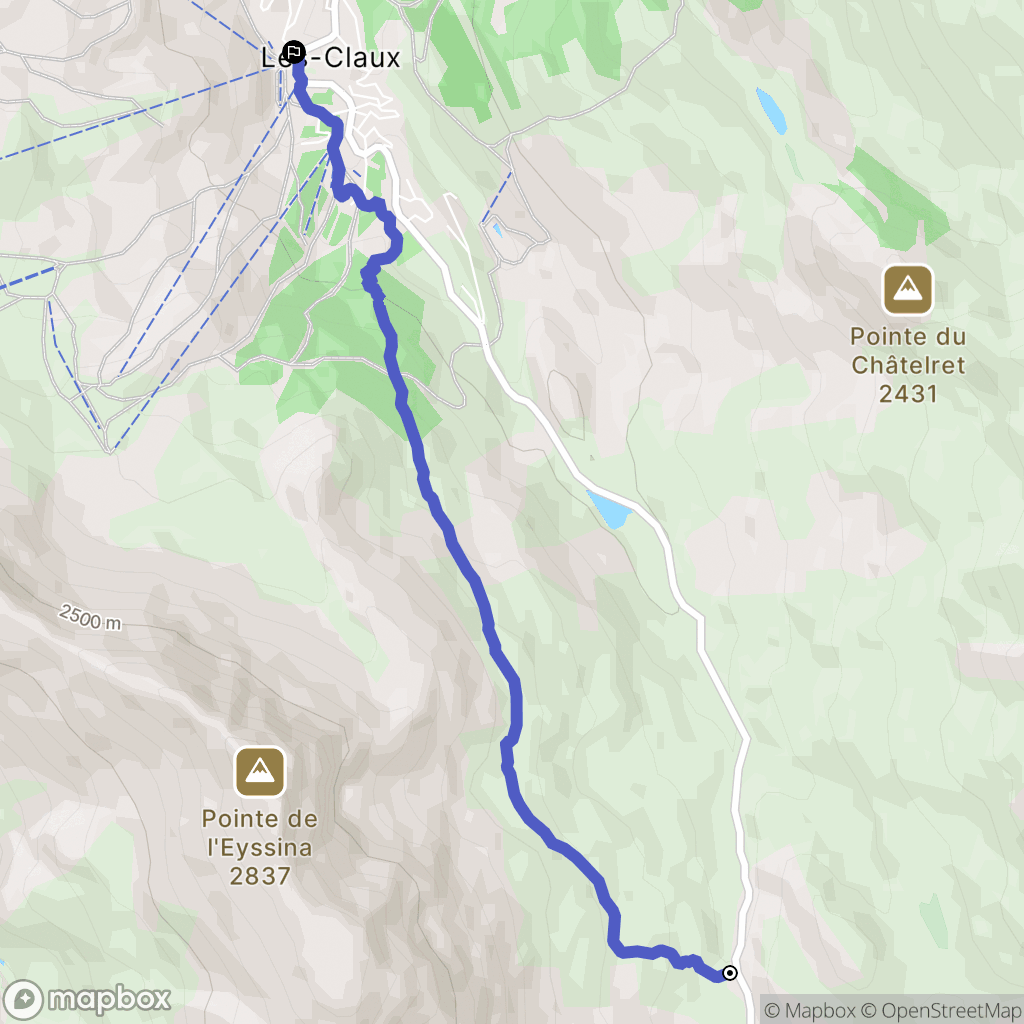 Vars : carte du parcours de randonnée - France