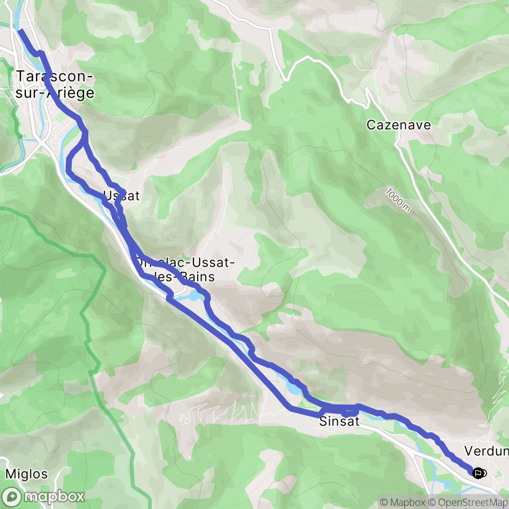 Verdun : carte du parcours de randonnée - France