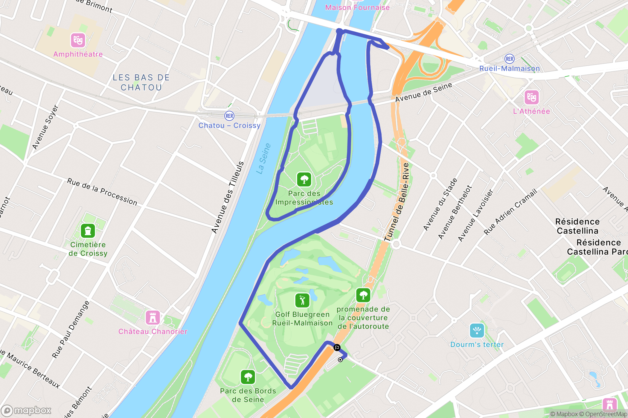 Rueil-Malmaison : carte du parcours de randonnée - France